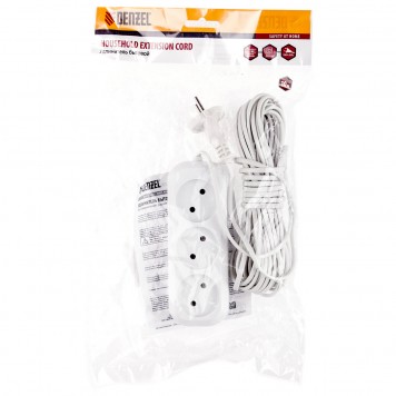 95929 | Удлинитель бытовой, без заземления, 10 м, 3 розетки, 6 А, серия УХ6, DENZEL-2