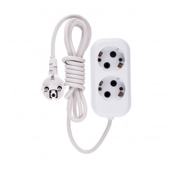 95960 | Удлинитель бытовой серия УХз-10-202, с заземлением, 2 м, 2 розетки, 10 A, DENZEL-0