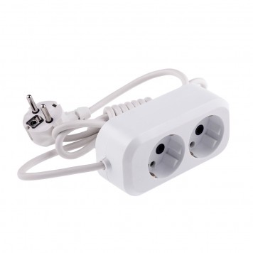 95960 | Удлинитель бытовой серия УХз-10-202, с заземлением, 2 м, 2 розетки, 10 A, DENZEL-1