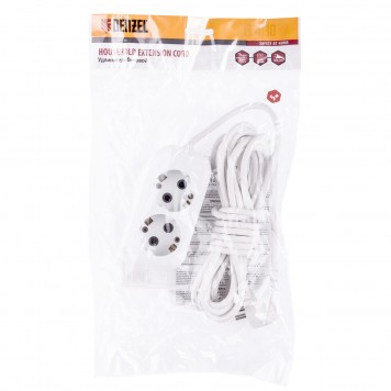 95962 | Удлинитель бытовой, серия УХз-10-205, с заземлением, 5 м, 2 розетки, 10 А, DENZEL-2