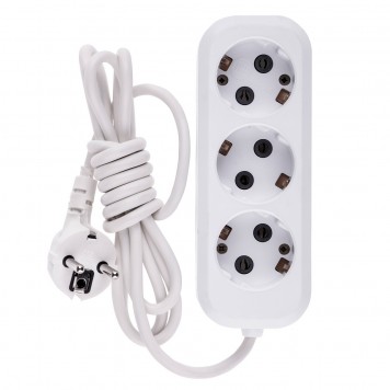 95965 | Удлинитель бытовой, серия УХз-10-302, с заземлением, 2 м, 3 розетки, 10 A, DENZEL-0