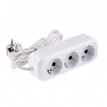 95965 | Удлинитель бытовой, серия УХз-10-302, с заземлением, 2 м, 3 розетки, 10 A, DENZEL-1