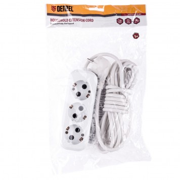 95967 | Удлинитель бытовой, серия УХз-10-305, с заземлением, 5 м, 3 розетки, 10 A, DENZEL-2