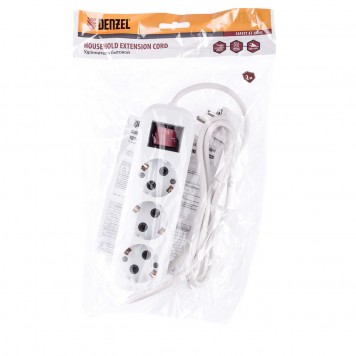 95970 | Удлинитель бытовой, с заземлением и выключателем, 2 м, 3 розетки, 10 A, серия УХз10, DENZEL-2