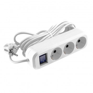 95973 | Удлинитель бытовой, с заземлением и выключателем, 5 м, 3 розетки, 10 A, серия УХз10, DENZEL-1