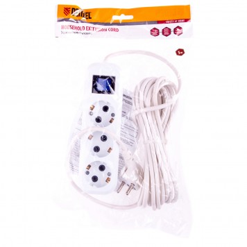 95973 | Удлинитель бытовой, с заземлением и выключателем, 5 м, 3 розетки, 10 A, серия УХз10, DENZEL-2