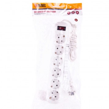 95980 | Удлинитель бытовой, с заземлением и выключателем, 2 м, 6 розеток, 10 A, серия УХз10, DENZEL-2