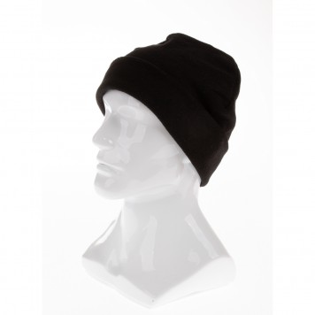 68832 | Шапка с отворотом из флиса для взрослых, размер 58-59, черная, СИБРТЕХ-0