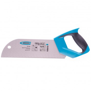 23144 | Пила для фанеры с запилом, 300 мм/12", 11-12 TPI, каленый зуб 3D, двухкомпонентная рукоятка, GROSS PIRANHA-0