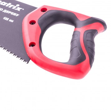 23549 | Ножовка по дереву, 400 мм, 7-8 TPI, зуб-3D, каленый зуб, тефлоновое покрытие полотна, двухкомпонентная рукоятка, MATRIX-2