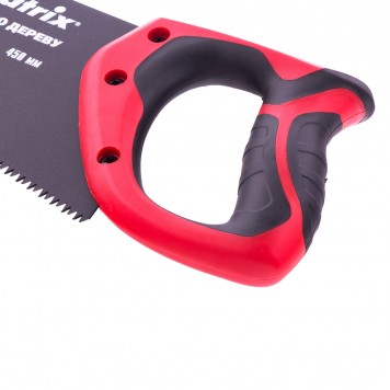 23550 | Ножовка по дереву, 450 мм, 7-8 TPI, зуб-3D, каленый зуб, тефлоновое покрытие полотна, двухкомпонентная рукоятка, MATRIX-2