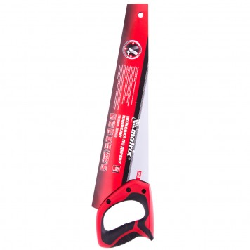 23550 | Ножовка по дереву, 450 мм, 7-8 TPI, зуб-3D, каленый зуб, тефлоновое покрытие полотна, двухкомпонентная рукоятка, MATRIX-3