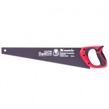 23551 | Ножовка по дереву, 500 мм, 7-8 TPI, зуб-3D, каленый зуб, тефлоновое покрытие полотна, двухкомпонентная рукоятка, MATRIX-0