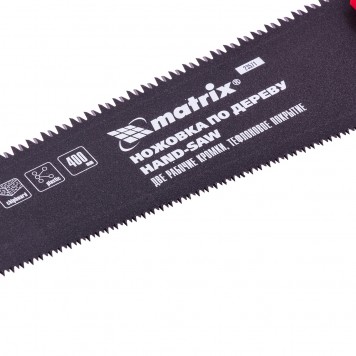 23571 | Ножовка по дереву, 400 мм, две рабочие кромки 13-14 TPI и 7-8 TPI, тефлоновое покрытие, MATRIX UNIVERSAL-1