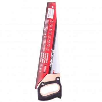 23578 | Ножовка по дереву, 450 мм, 7-8 TPI, зуб-3D, каленный зуб, тефлоновое покрытие, деревянная рукоятка, MATRIX-3