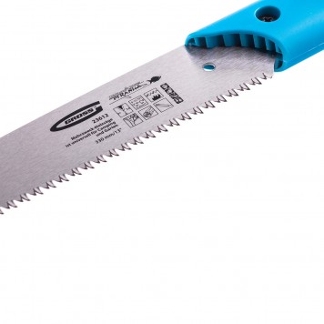 23612 | Пила по дереву, универсальные для кемпинга и сада, 330 мм, 9-10 TPI, каленый зуб 3D, двухкомпонентная рукоятка, пенал, GROSS PIRANHA-1