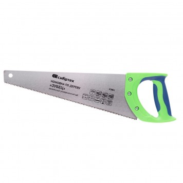 23801 | Ножовка по дереву, 350 мм, 7-8 TPI, каленый зуб 2D, двухкомпонентная рукоятка, СИБРТЕХ ЗУБЕЦ-0