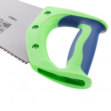 23801 | Ножовка по дереву, 350 мм, 7-8 TPI, каленый зуб 2D, двухкомпонентная рукоятка, СИБРТЕХ ЗУБЕЦ-2