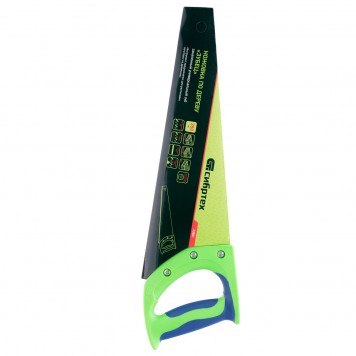 23801 | Ножовка по дереву, 350 мм, 7-8 TPI, каленый зуб 2D, двухкомпонентная рукоятка, СИБРТЕХ ЗУБЕЦ-3