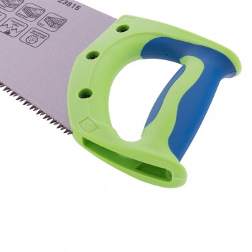 23815 | Ножовка по дереву, 500 мм, 7-8 TPI, каленый зуб 3D, двухкомпонентная рукоятка, СИБРТЕХ ЗУБЕЦ-2