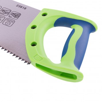 23818 | Ножовка по дереву, 500 мм, шаг зуба 7 мм, каленый зуб 2D, двухкомпонентная рукоятка, СИБРТЕХ ЗУБЕЦ-2