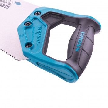 24103 | Ножовка по дереву, 450 мм, 11-12 TPI, зуб-3D, каленый зуб, двухкомпонентная рукоятка, GROSS PIRANHA-2