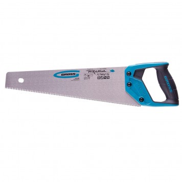 24109 | Ножовка по дереву, 400 мм, 7-8 TPI, зуб-3D, каленый зуб, двухкомпонентная рукоятка, GROSS PIRANHA-0