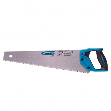 24100 | Ножовка по дереву, 450 мм, 7-8 TPI, зуб-3D, каленый зуб, двухкомпонентная рукоятка, GROSS PIRANHA-0