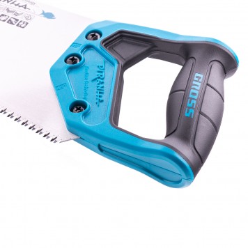 24100 | Ножовка по дереву, 450 мм, 7-8 TPI, зуб-3D, каленый зуб, двухкомпонентная рукоятка, GROSS PIRANHA-2