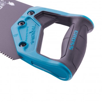 24106 | Ножовка по дереву, 450 мм, 11-12 TPI, зуб-3D, каленый зуб, тефлоновое покрытие полотна, двухкомпонентная рукоятка, GROSS PIRANHA-2