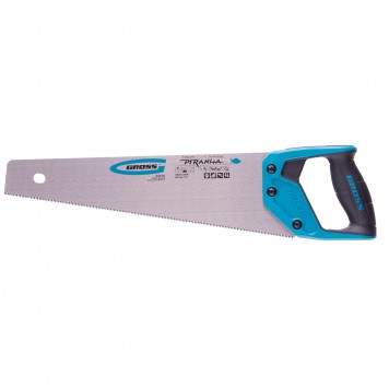 24110 | Ножовка по дереву, 400 мм, 11-12 TPI, зуб-3D, каленый зуб, двухкомпонентная рукоятка, GROSS PIRANHA-0