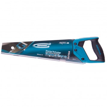 24111 | Ножовка по дереву, 400 мм, 11-12 TPI, зуб-3D, каленый зуб, тефлоновое покрытие полотна, двухкомпонентная рукоятка, GROSS PIRANHA-3