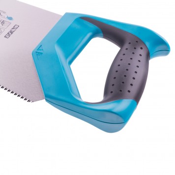 24117 | Ножовка по дереву, усиленное трапецевидное полотно, 500 мм, 11-12 TPI, зуб3D, каленый зуб, двухкомпонентная рукоятка, GROSS PIRANHA-2