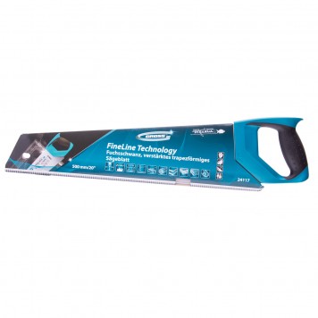 24117 | Ножовка по дереву, усиленное трапецевидное полотно, 500 мм, 11-12 TPI, зуб3D, каленый зуб, двухкомпонентная рукоятка, GROSS PIRANHA-3