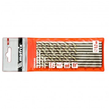 715052 | Сверло по металлу, 5,2 х 132 мм, полированное, удл, HSS, 10 шт, цилиндрический хвостовик, MATRIX-3