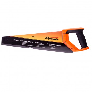 235015 | Ножовка по дереву, 400 мм, 7-8 TPI, зуб 2D, каленый зуб, линейка, двухкомпонентная рукоятка, SPARTA-3