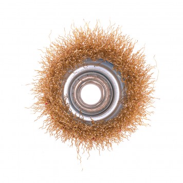 74603 | Щетка для УШМ, 65 мм, М14, "чашка", латунированная витая проволока, MATRIX-1