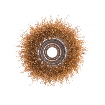 74604 | Щетка для УШМ, 75 мм, М14, "чашка", латунированная витая проволока, MATRIX-1