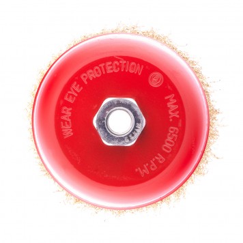 74606 | Щетка для УШМ, 125 мм, М14, "чашка", латунированная витая проволока, MATRIX-0