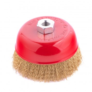 74606 | Щетка для УШМ, 125 мм, М14, "чашка", латунированная витая проволока, MATRIX-2