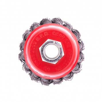 74620 | Щетка для УШМ, 65 мм, М14, "чашка", крученая проволока 0,5 мм, MATRIX-0