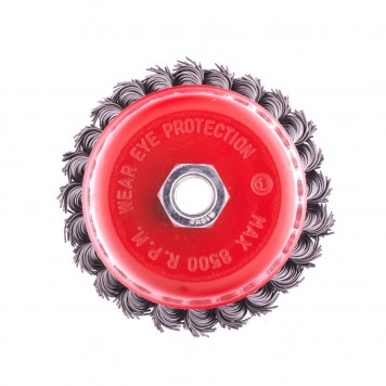 74623 | Щетка для УШМ, 100 мм, М14, "чашка", крученая проволока 0,8 мм, MATRIX-0