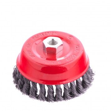 74627 | Щетка для УШМ, 125 мм, М14, "чашка", крученая проволока 0,5 мм, MATRIX-2