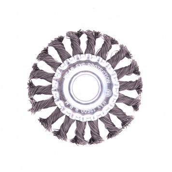 74630 | Щетка для УШМ 100 мм, посадка 22,2 мм, плоская, крученая проволока 0,5 мм, MATRIX-1