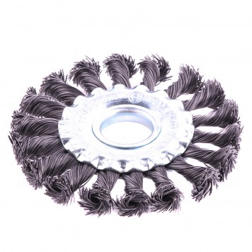 74630 | Щетка для УШМ 100 мм, посадка 22,2 мм, плоская, крученая проволока 0,5 мм, MATRIX-2