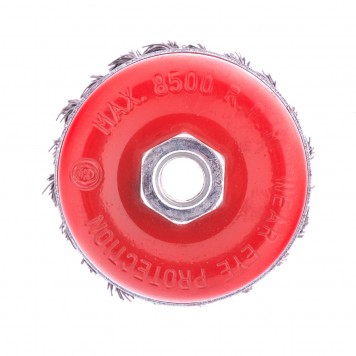 74670 | Щетка для УШМ, 80 мм, М14, "чашка", крученая проволока 0,5 мм, MATRIX HEAVY DUTY-0