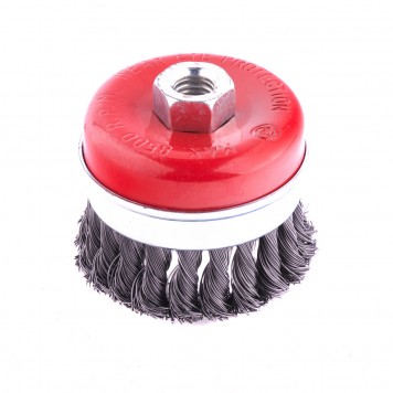 74670 | Щетка для УШМ, 80 мм, М14, "чашка", крученая проволока 0,5 мм, MATRIX HEAVY DUTY-2