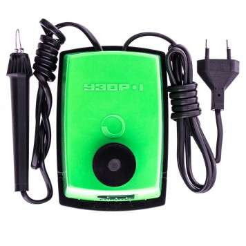 91304 | Электроприбор для выжигания по дереву "Узор 1" с подставкой, запасная игла, 5 проекций., СИБРТЕХ-0