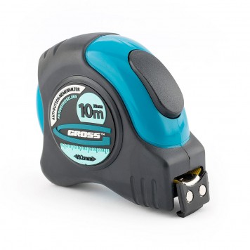 31115 | Рулетка 10 м x 25 мм, магнитный обрезиненный зацеп, двусторонняя шкала, автоматическая фиксация, GROSS SCHLAGFEST-0