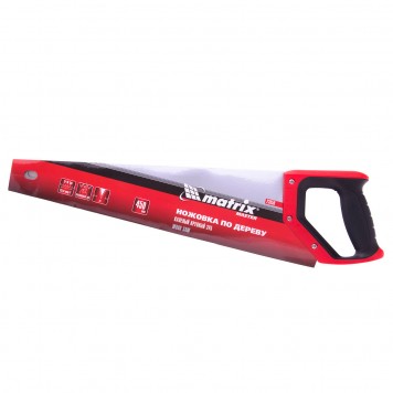 23585 | Ножовка по дереву, 500 мм, каленый зуб 3D, 11-12 TPI, трехкомпонентная рукоятка, Pro, MATRIX-3